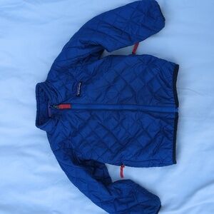 Patagonia Blue Quilted Toddler Jacket with Red Zipper